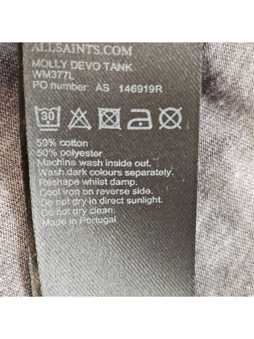 AllSaints Molly Devo Tank Womens S Gray Side Tie Sleeveless Top Athleisure - Picture 7 of 11